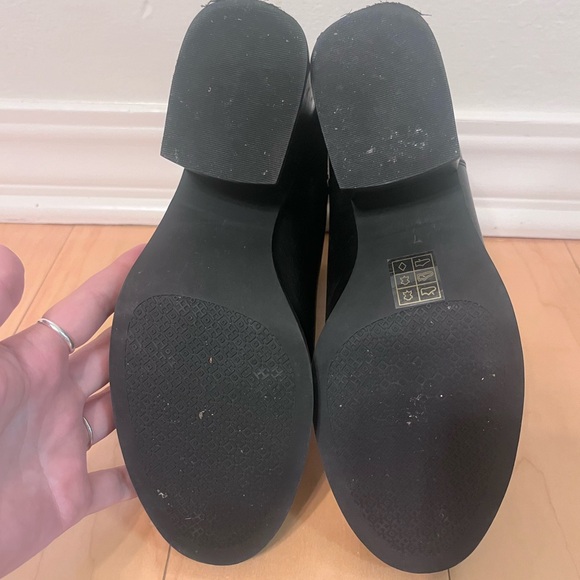 Tory Burch Nicola Heeled Moto Ankle Boot Black Leather Size 7 (Appear NEW) - Picture 3 of 9